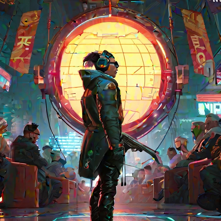 Stable Diffusion Prompt: Cyberpunk cinematic shot of a gritty ...