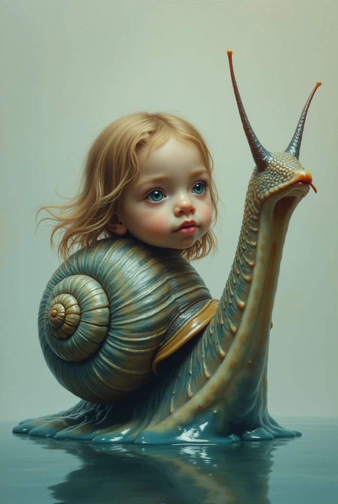 Stable Diffusion Prompt: Snail with a girl's face in slime, full-length ...