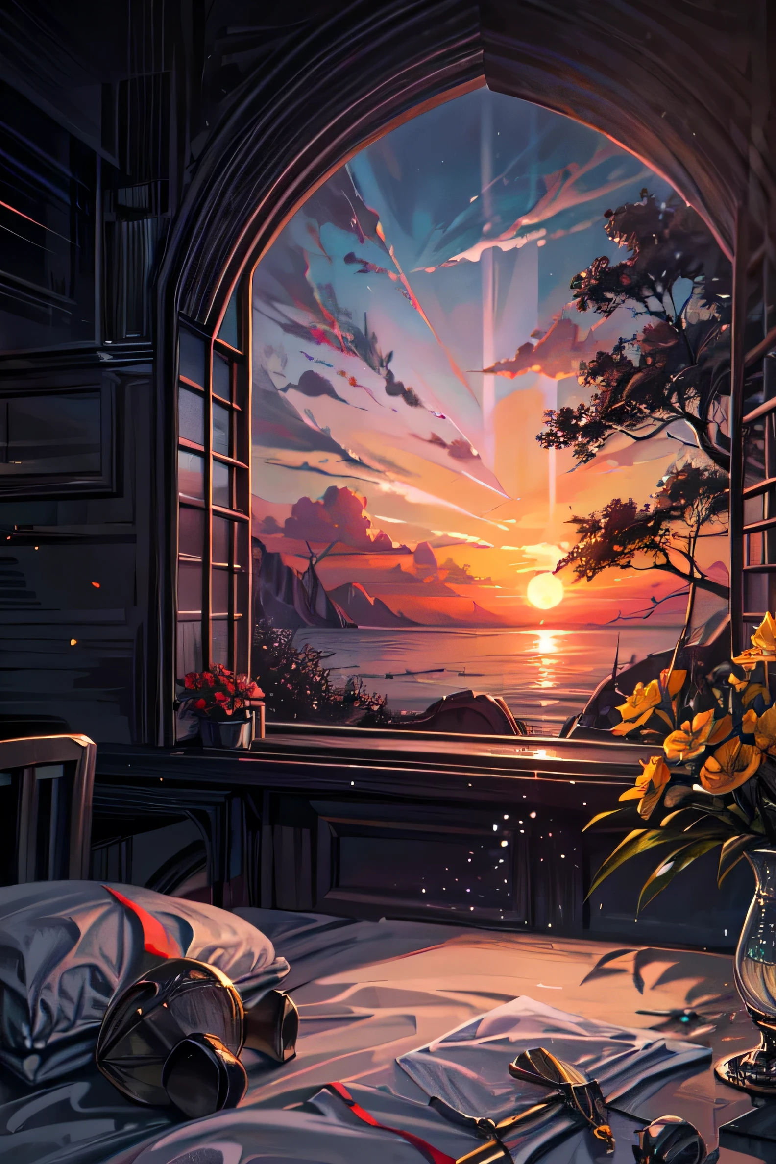 Stable Diffusion Prompt: Stunning ocean view painting from a window's ...