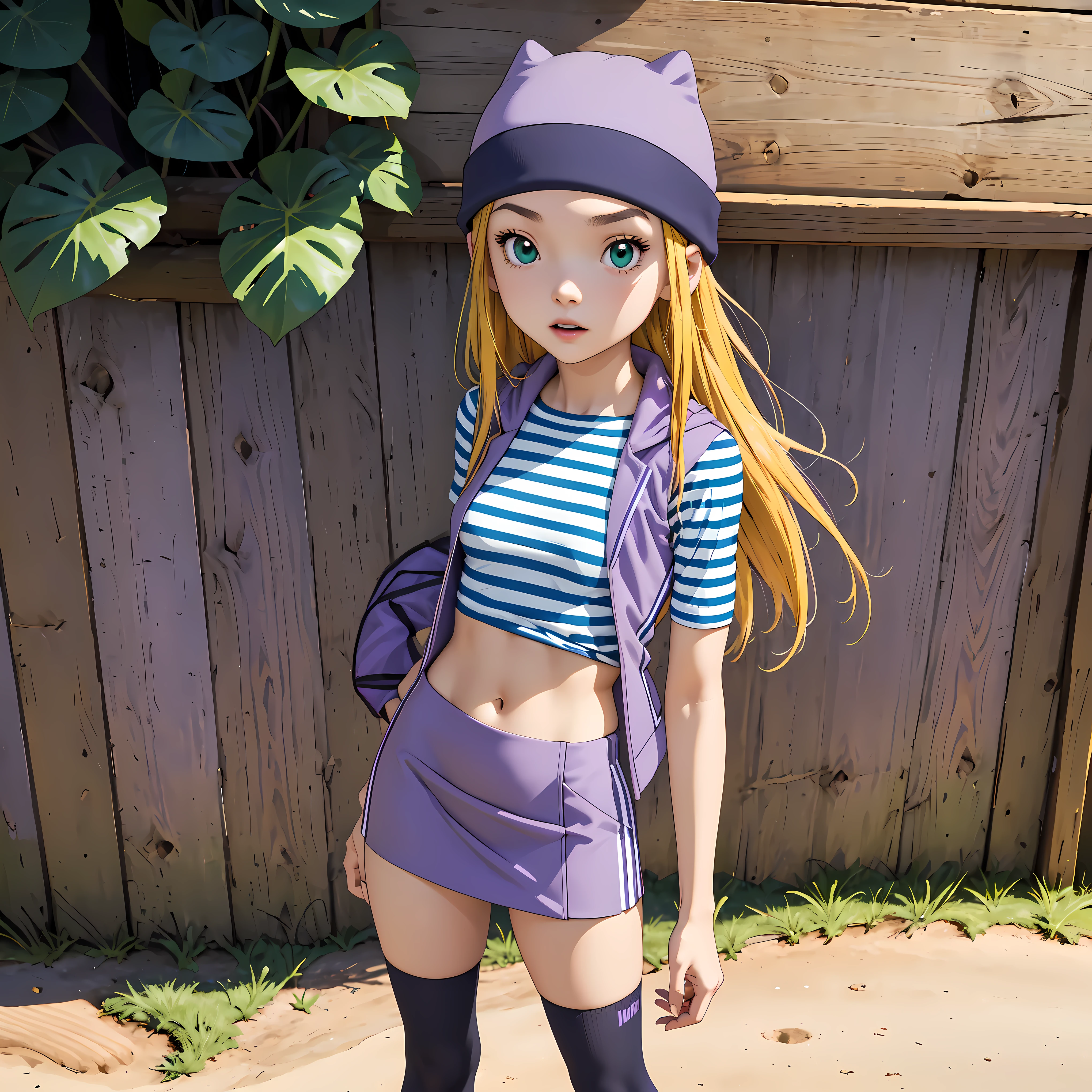 Stable Diffusion Prompt: Anime - style girl in a purple outfit and hat ...