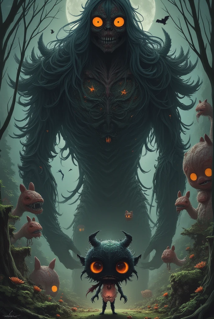 Stable Diffusion Prompt: Eerie Halloween monsters create dark ...
