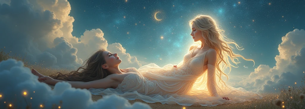Stable Diffusion Prompt: A woman lying down in front of a handsome star ...