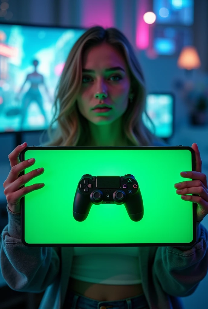 Stable Diffusion Prompt: someone holding a green board with a video ...