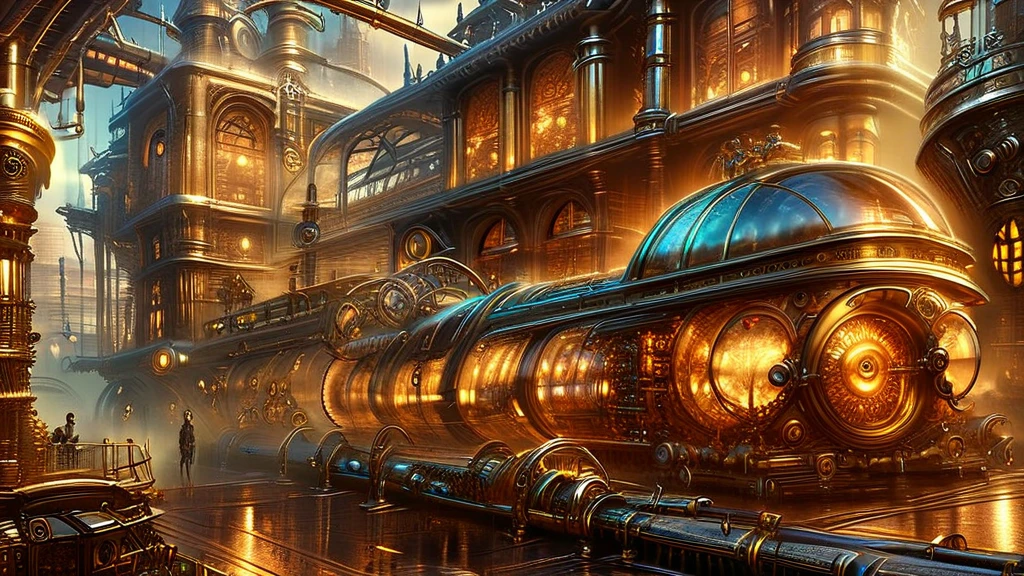 Stable Diffusion Prompt: Steampunk community colony, big fictional ...