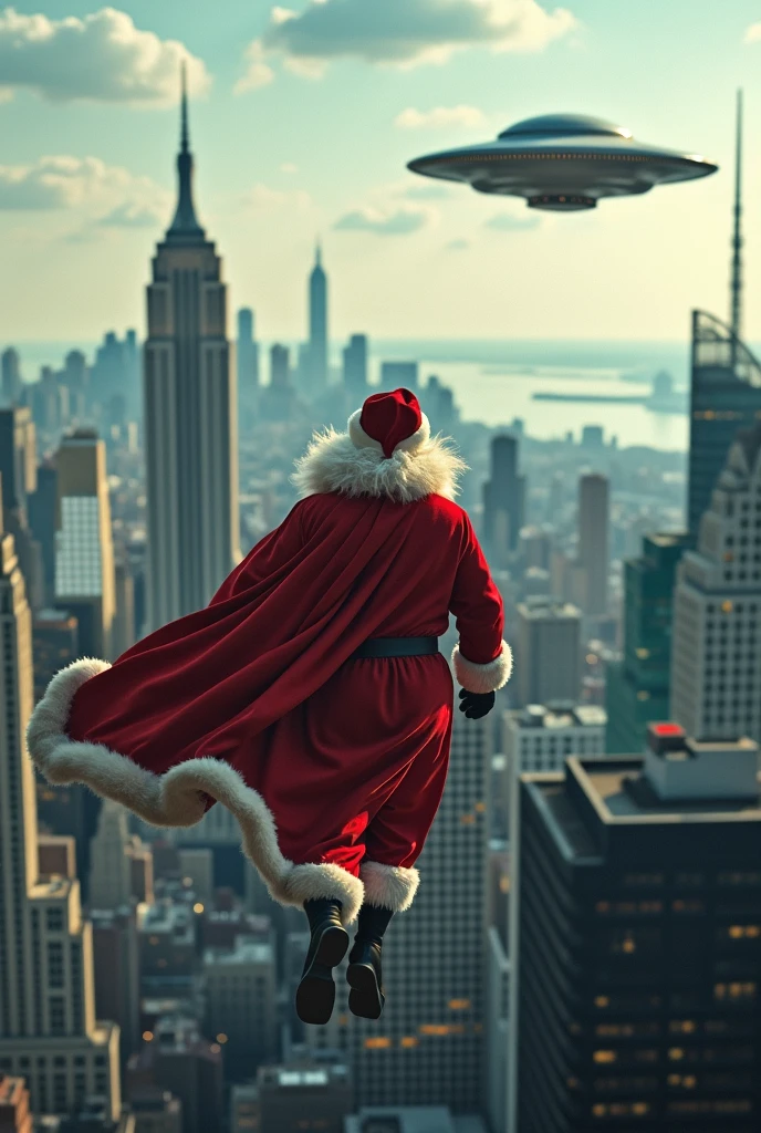 Stable Diffusion Prompt: Santa Claus UFO sighting in New York: Festive ...