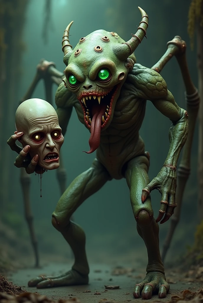 Stable Diffusion Prompt: Creates a humanoid spider monster he has 6 ...