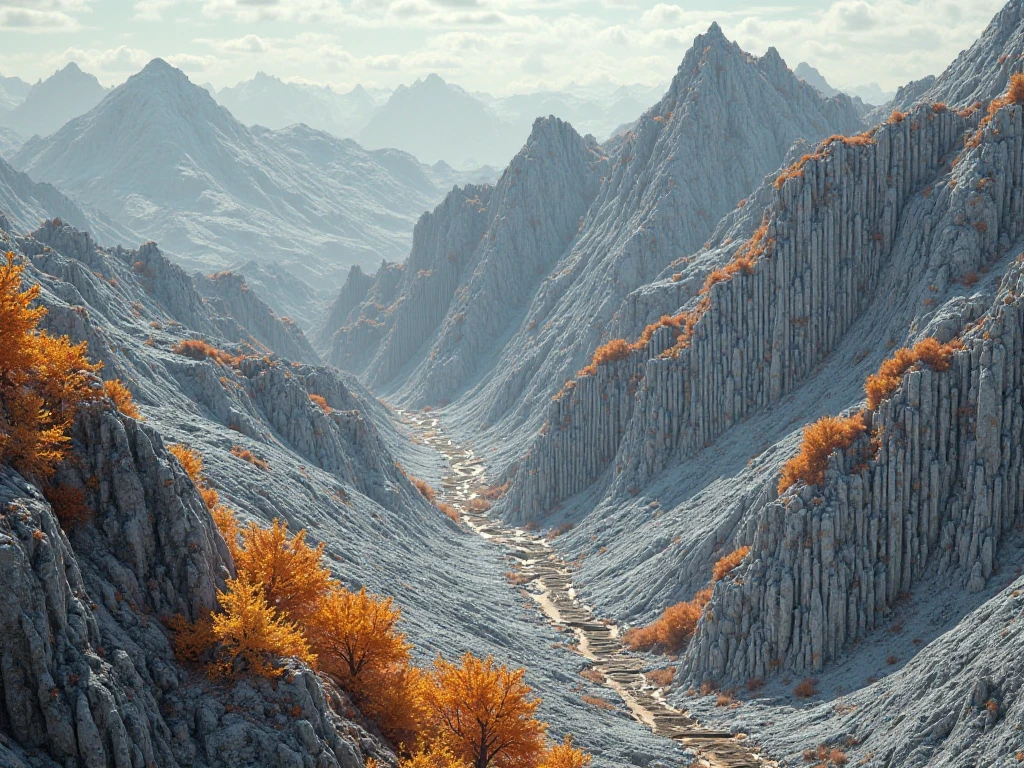 Stable Diffusion Prompt: Mountains' corrugated textures create stunning ...
