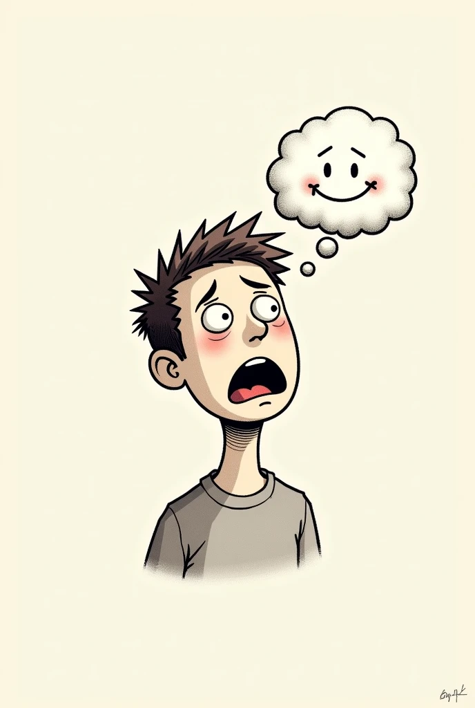 Stable Diffusion Prompt: A cartoon drawing of a person with a thought ...