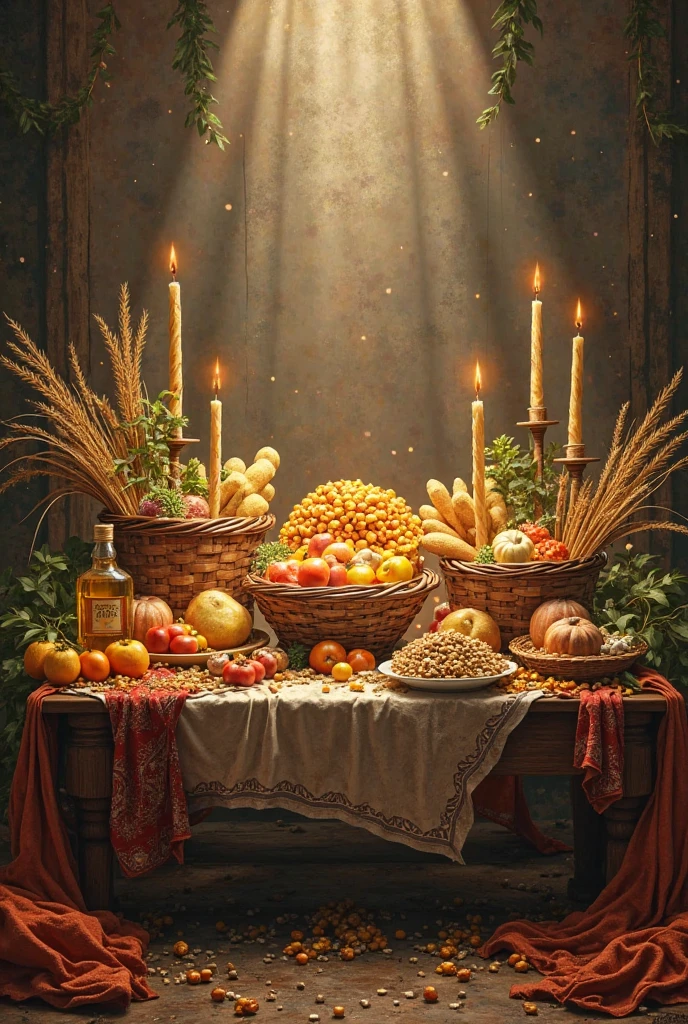 Stable Diffusion Prompt: A table full of tithes, offerings and first ...