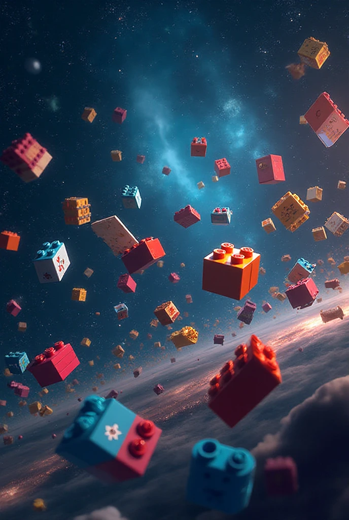 Stable Diffusion Prompt: Lego blocks in space
