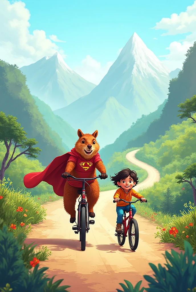 Stable Diffusion Prompt: Animated image of a superhero capybara, and a ...