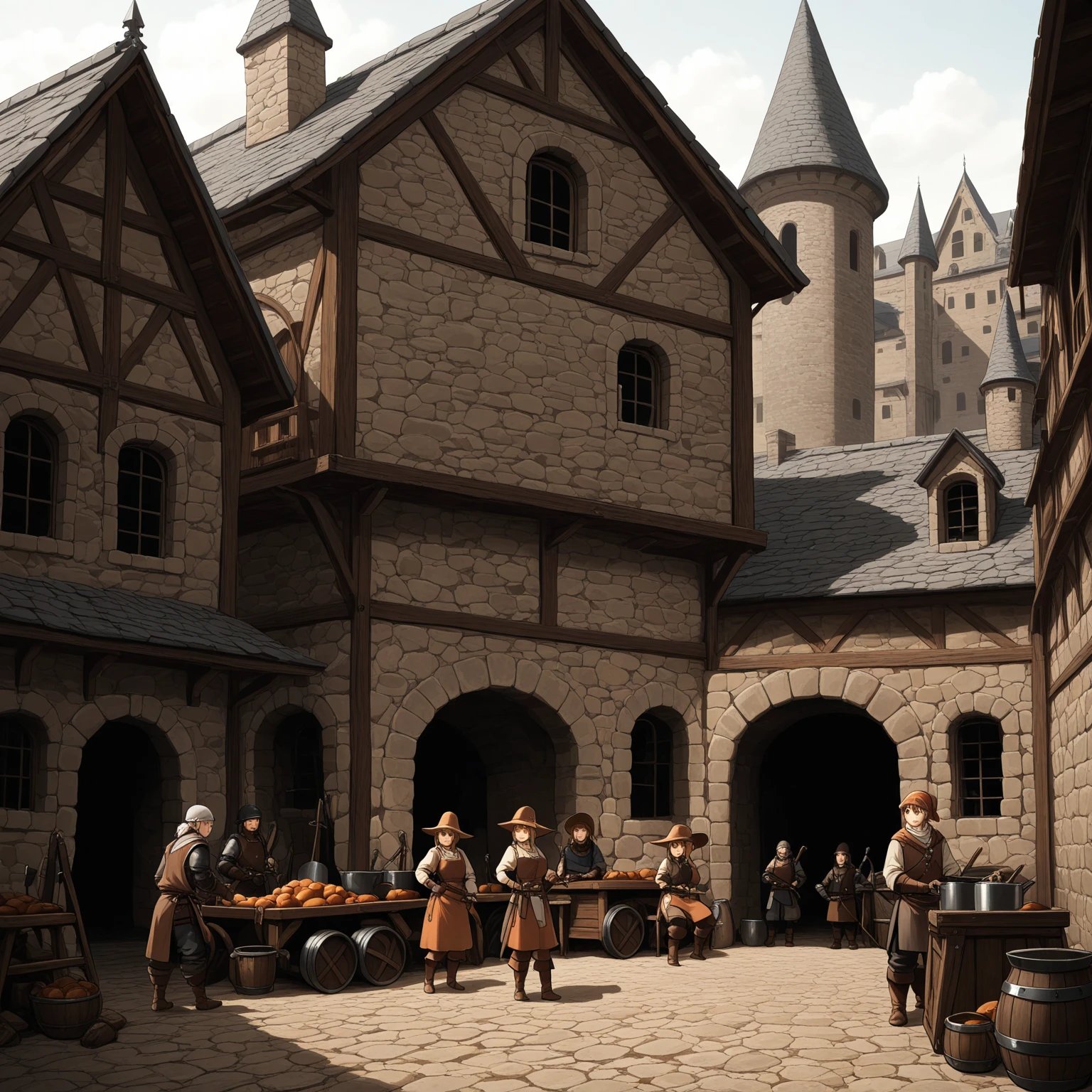 Stable Diffusion Prompt: Medieval buildings,blacksmith