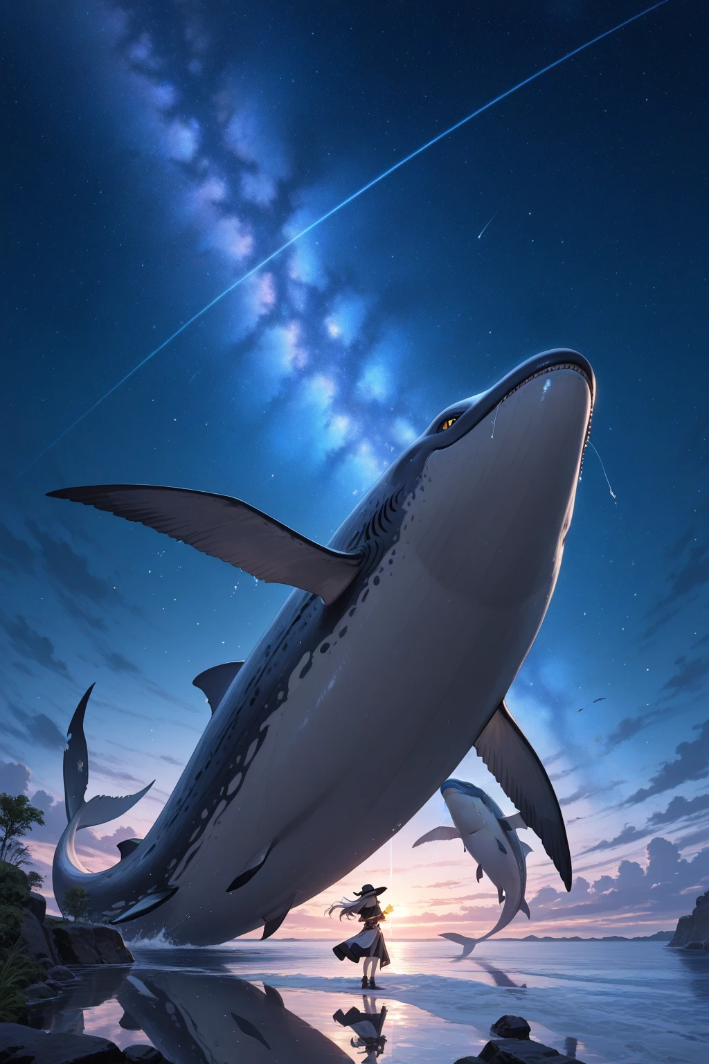 Stable Diffusion Prompt: The Night the Sky Whales Sing、fantasy