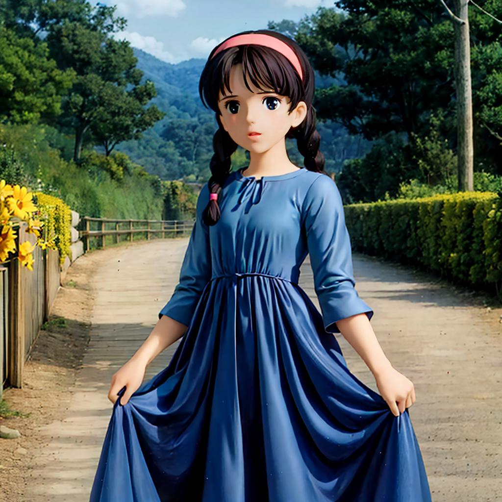 Stable Diffusion Prompt: Arafed image of a girl in a blue dress ...